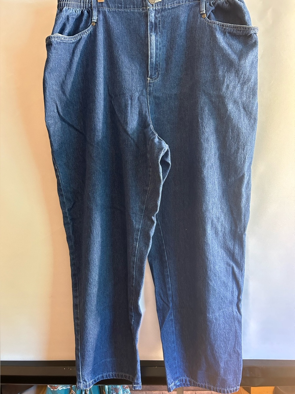 BLASSPORT WOMAN ELASTIC ON SIDE WAIST 100% COTTON BANGLADESH JEANS MED WASH 18W